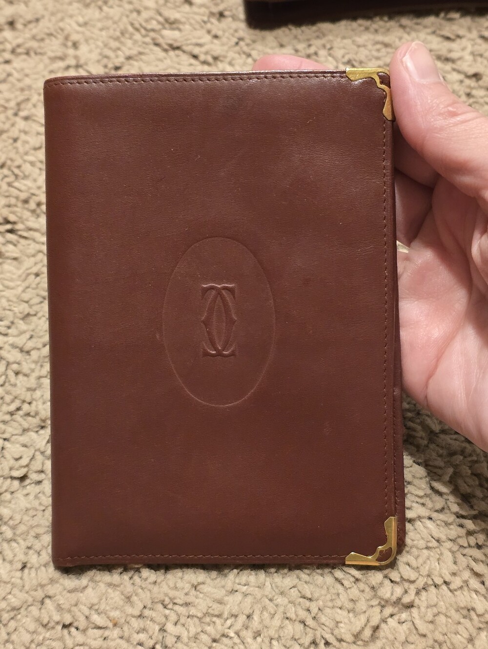 Vintage Cartier Must de Cartier Burgundy Leather Long Wallet Checkbook Holder